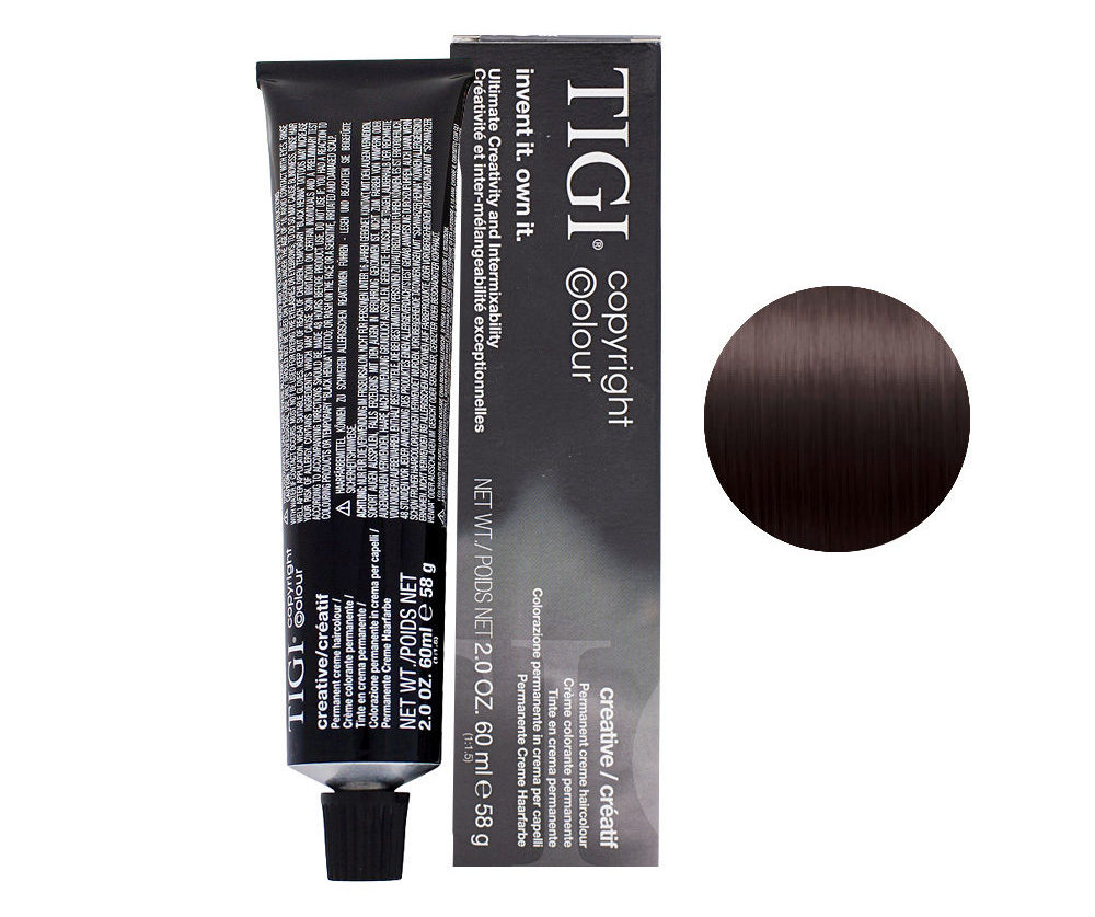 Крем-фарба для волосся 5/8 СВІТЛО-ПОПЕЛЯСТИЙ КОРИЧНЕВИЙ TIGI COPYRIGHT COLOUR CREATIVE 5/8 LIGHT ASH BRWN 60 ml