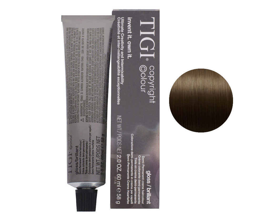 Крем-фарба для волосся 4/0 НАТУРАЛЬНИЙ КОРИЧНЕВИЙ TIGI Copyright Colour Gloss 4/0 NAT BRWN 60 ml